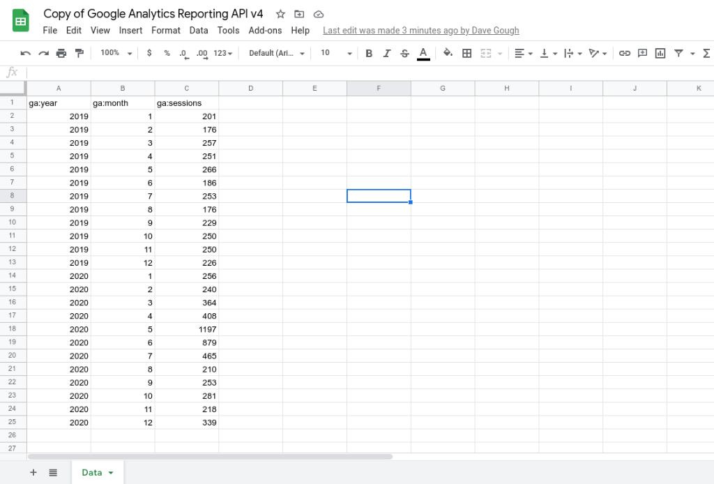Data sheet successfully populated